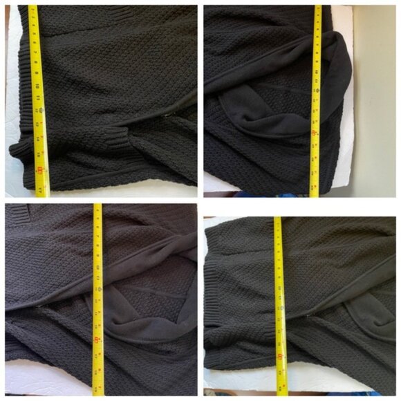 Lululemon Post Practice Cardigan Knit Sweater Pockets Snap Oversized Top Black S - Picture 14 of 15